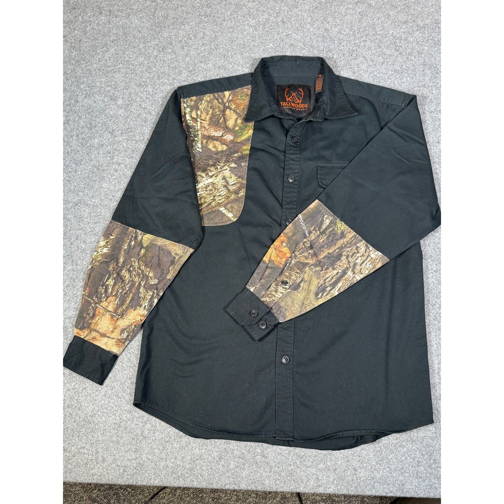 Tallwoods Element Wear Mens Black Camo Shooting Patch Cotton Shirt Large L